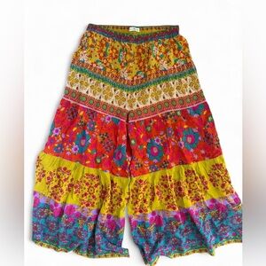 Natural Life Colorful Bohemian Wide-Leg Pants